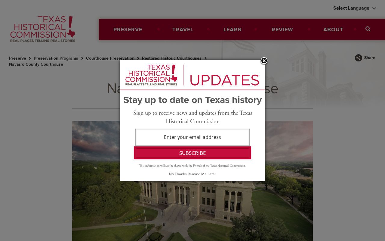 Restored historic Navarro County Courthouse in Corsicana