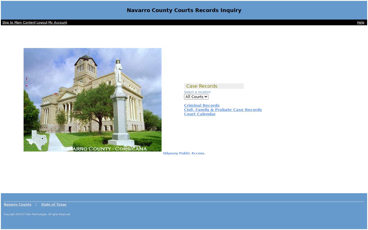 Navarro County Odyssey public access endpoint during the September 2026 check